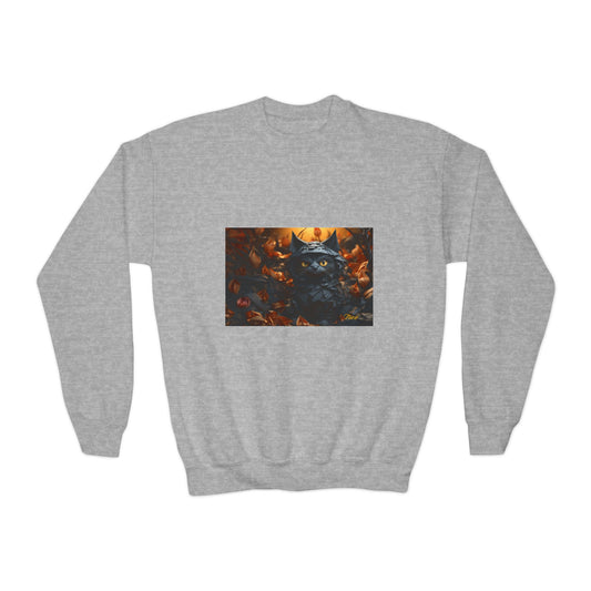 Halloween 2024 Series Print #2 "The Kitty Of Evil!" Youth Crewneck Sweatshirt