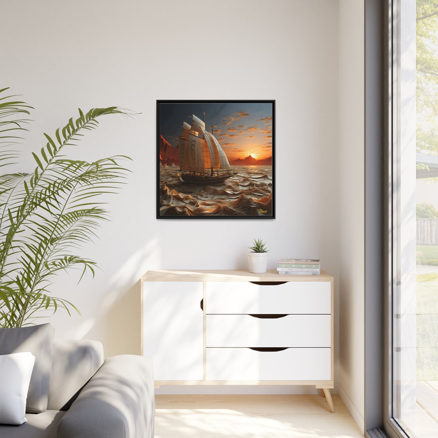 Into The Sunset Series Print #1 - Black Framed Canvas Print