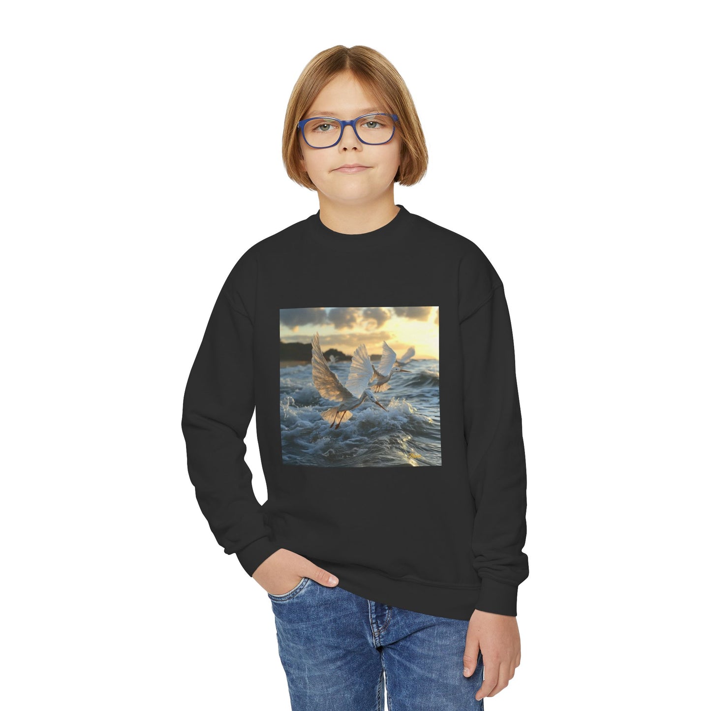 By The Seaside Series Print #10 Youth Crewneck Sweatshirt