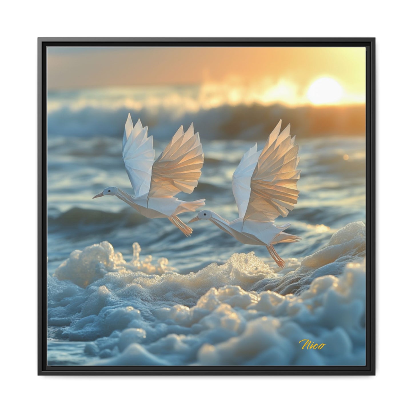 By The Seaside Series Print #5 - Black Framed Canvas Print