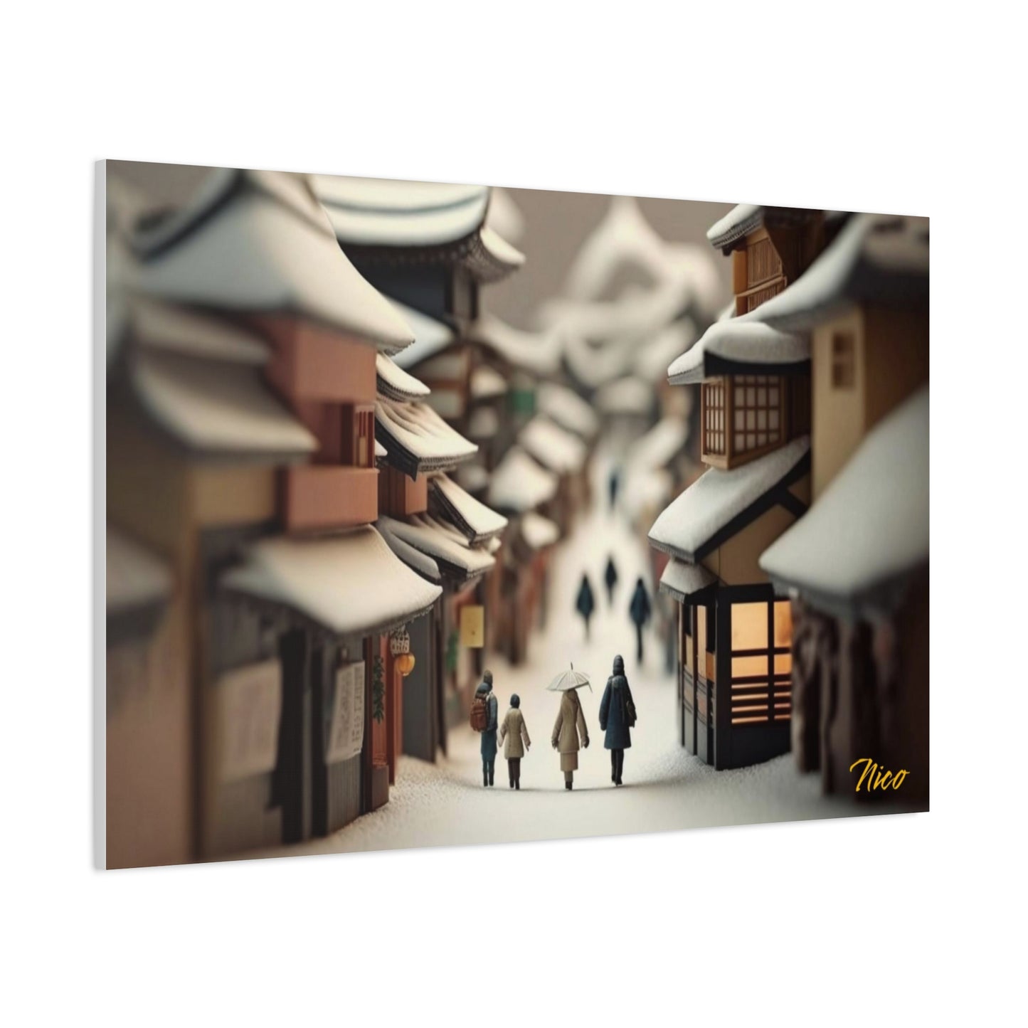 Asian Snow Series Print #6 - Streched Matte Extended Canvas Print, 1.25" Thick