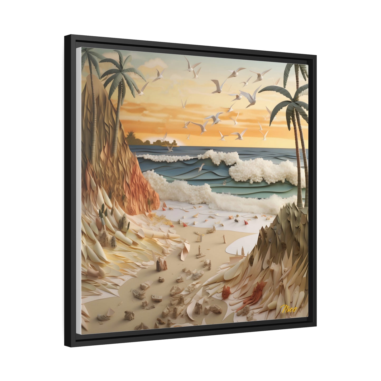 By The Seaside Series Print #7 - Black Framed Canvas Print