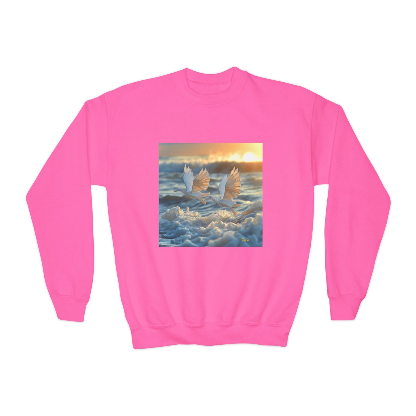 By The Seaside Series Print #5 Youth Crewneck Sweatshirt