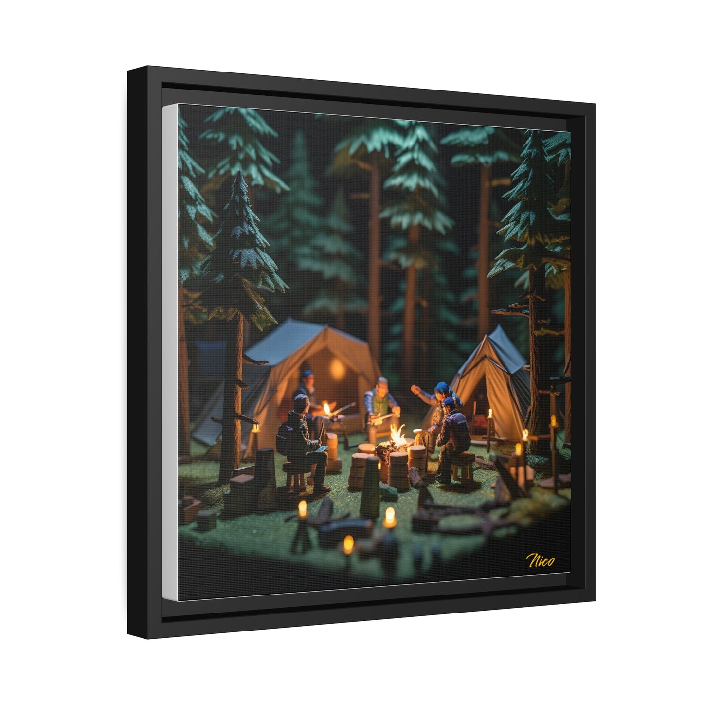 Campfire Series Print #10 - Black Framed Canvas Print