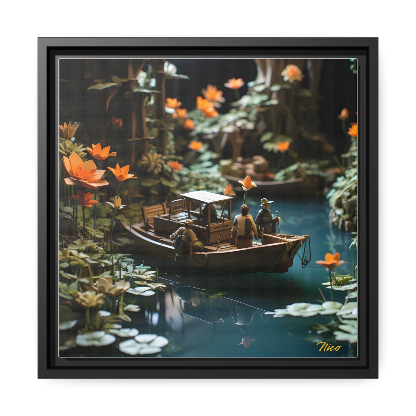 Born On A Bayou Series Print #4 - Black Framed Canvas Print