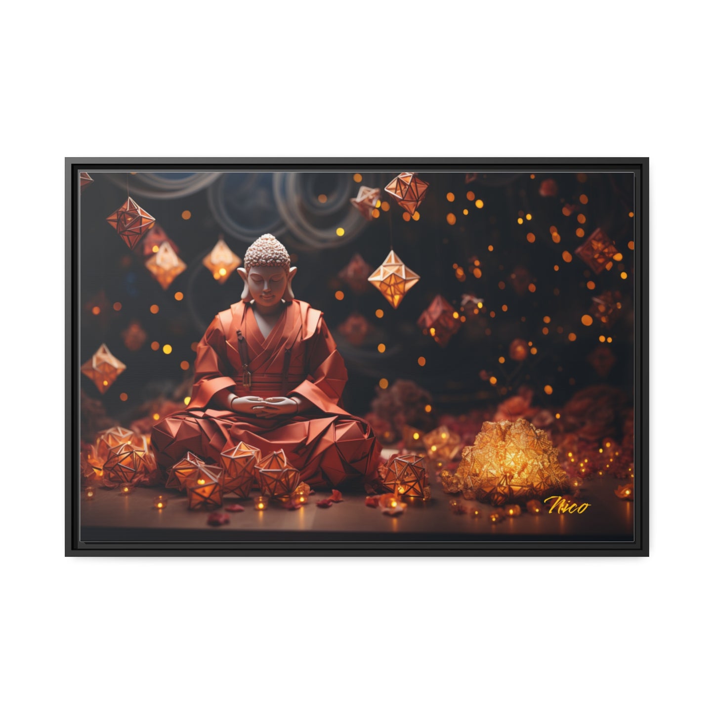 Ascending Buddha Series Print #7 - Black Framed Canvas Print