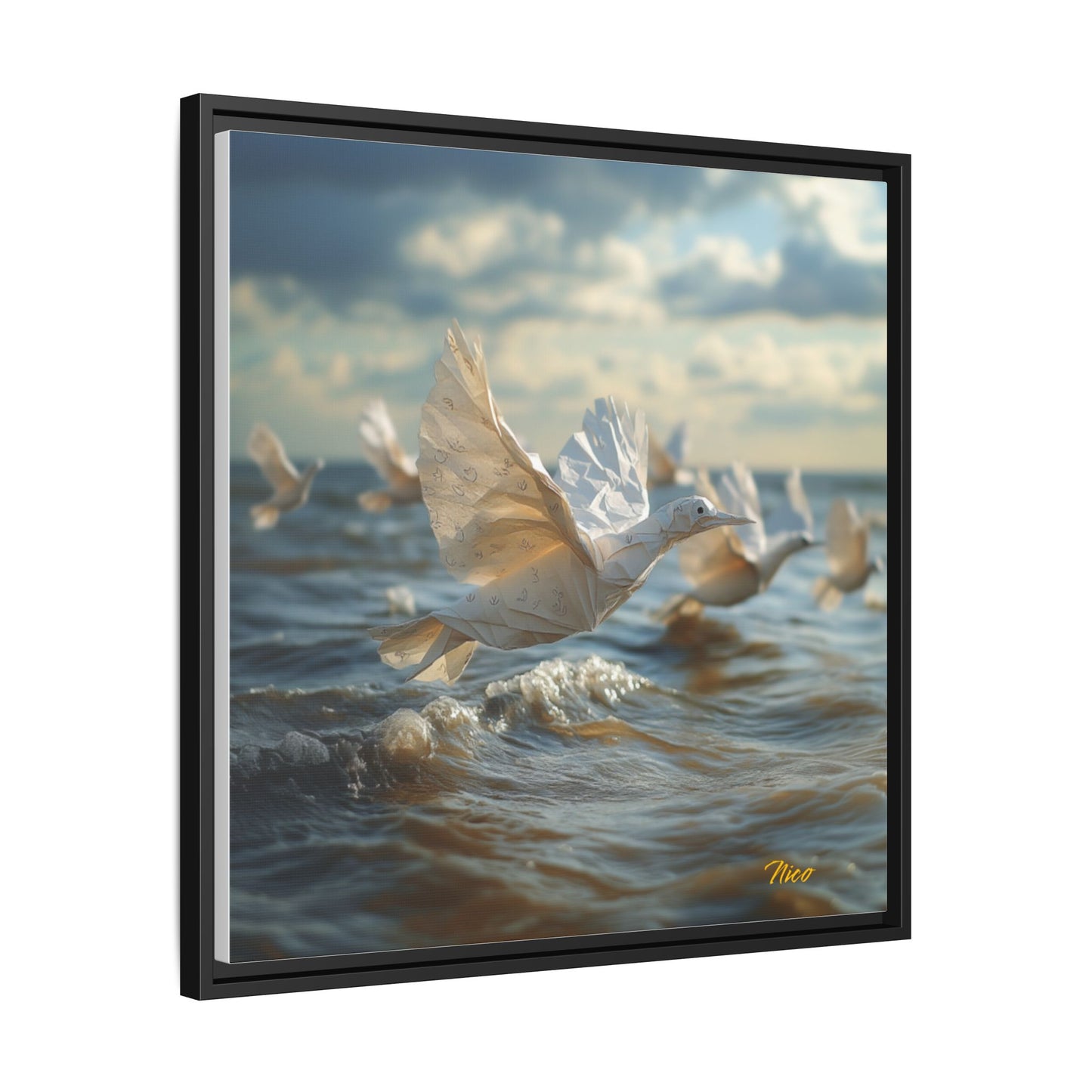 By The Seaside Series Print #8 - Black Framed Canvas Print