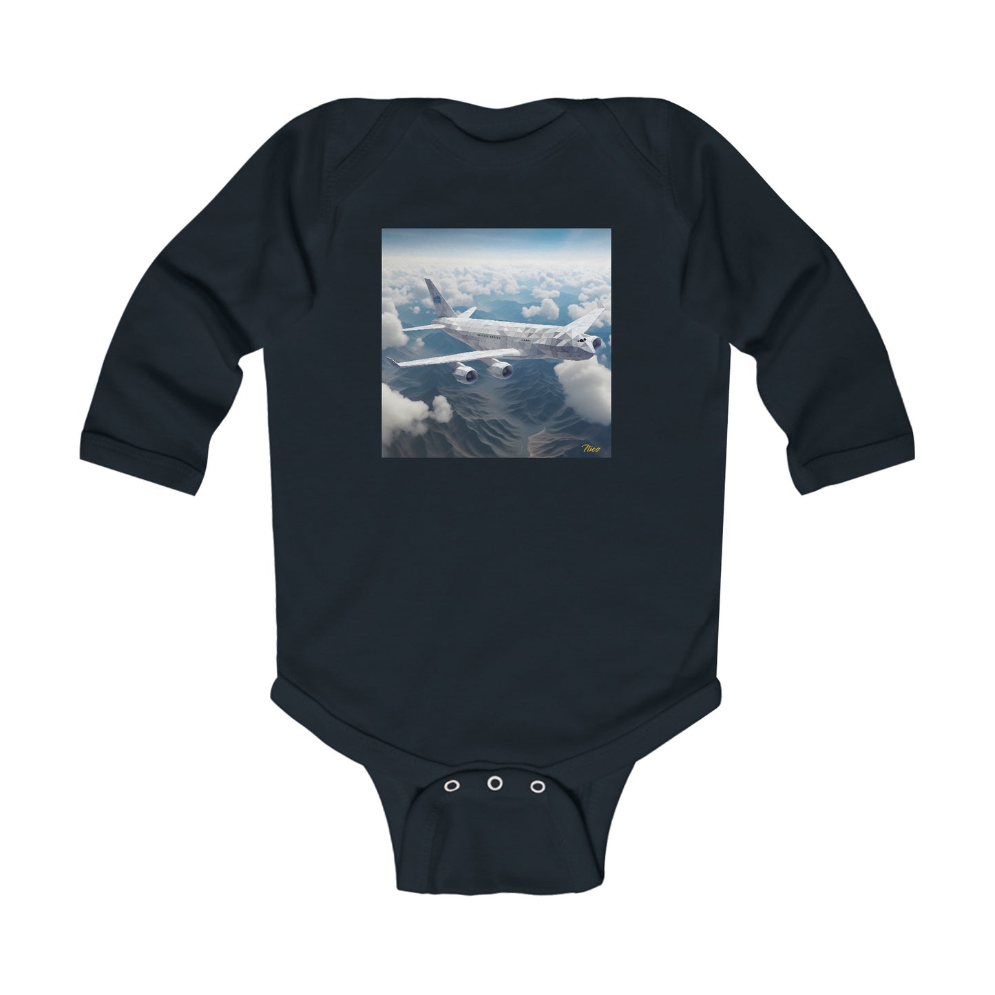 Frequent Flyer Miles Series Print #7 Infant Long Sleeve Bodysuit