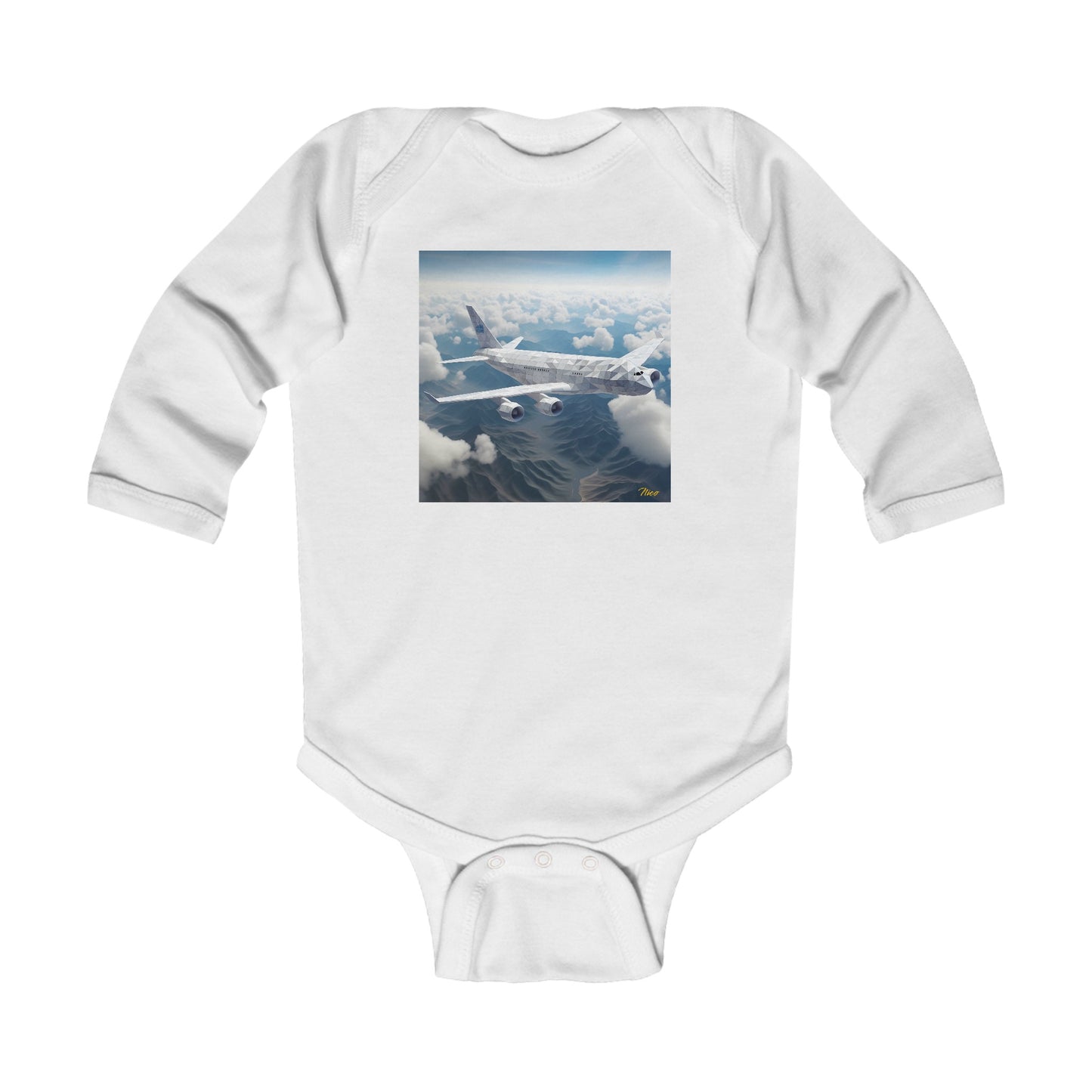 Frequent Flyer Miles Series Print #7 Infant Long Sleeve Bodysuit