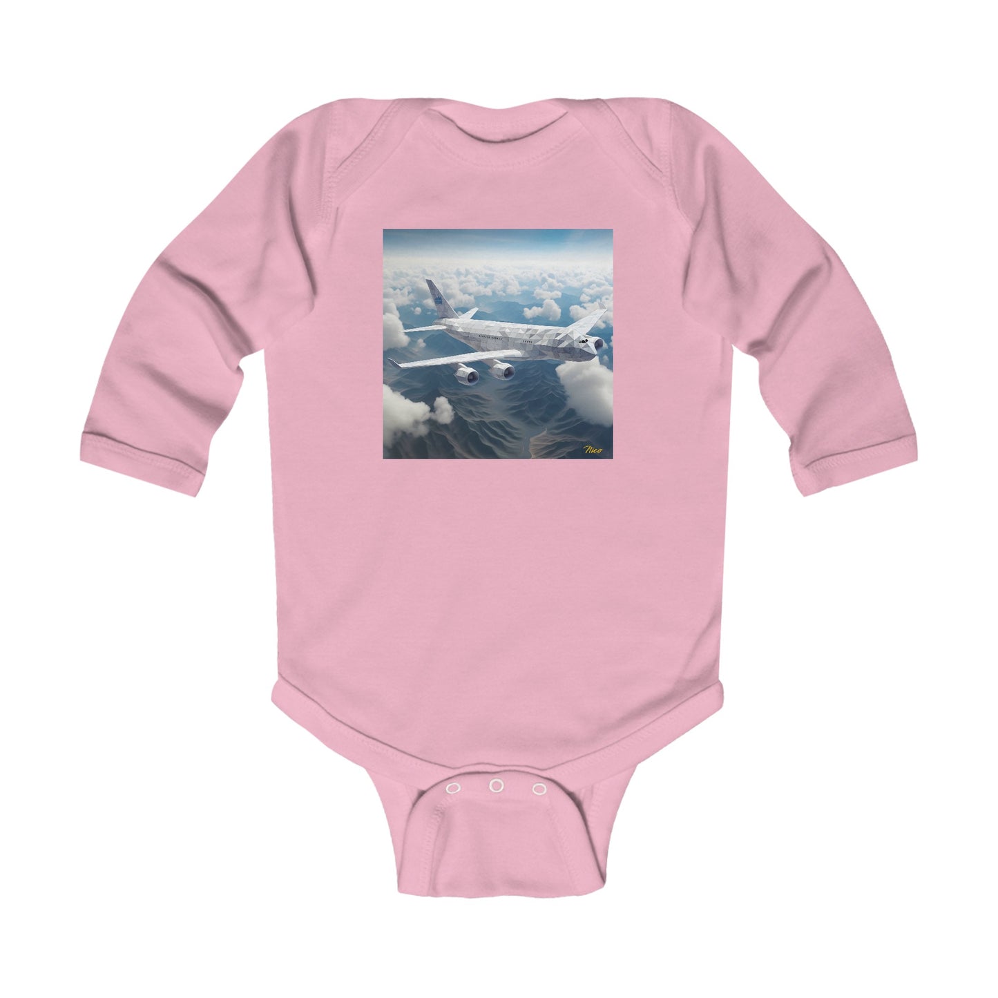 Frequent Flyer Miles Series Print #7 Infant Long Sleeve Bodysuit