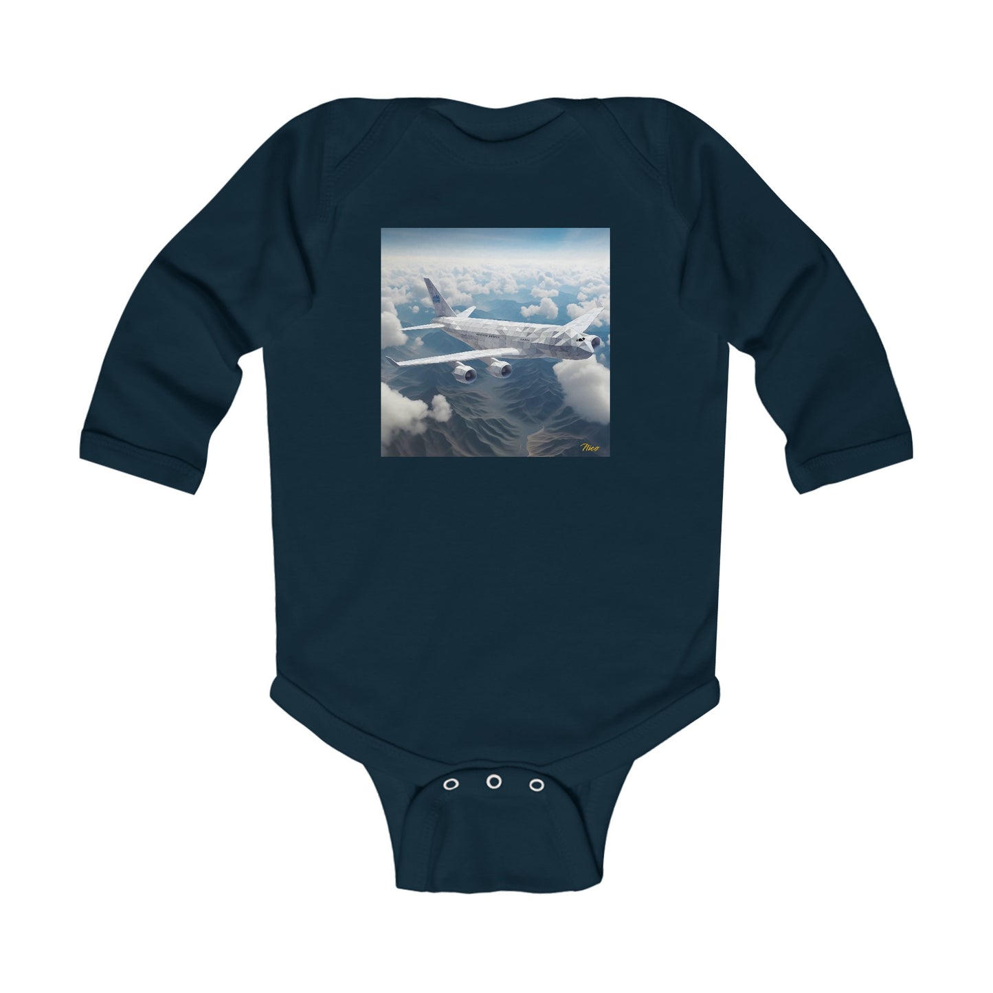 Frequent Flyer Miles Series Print #7 Infant Long Sleeve Bodysuit