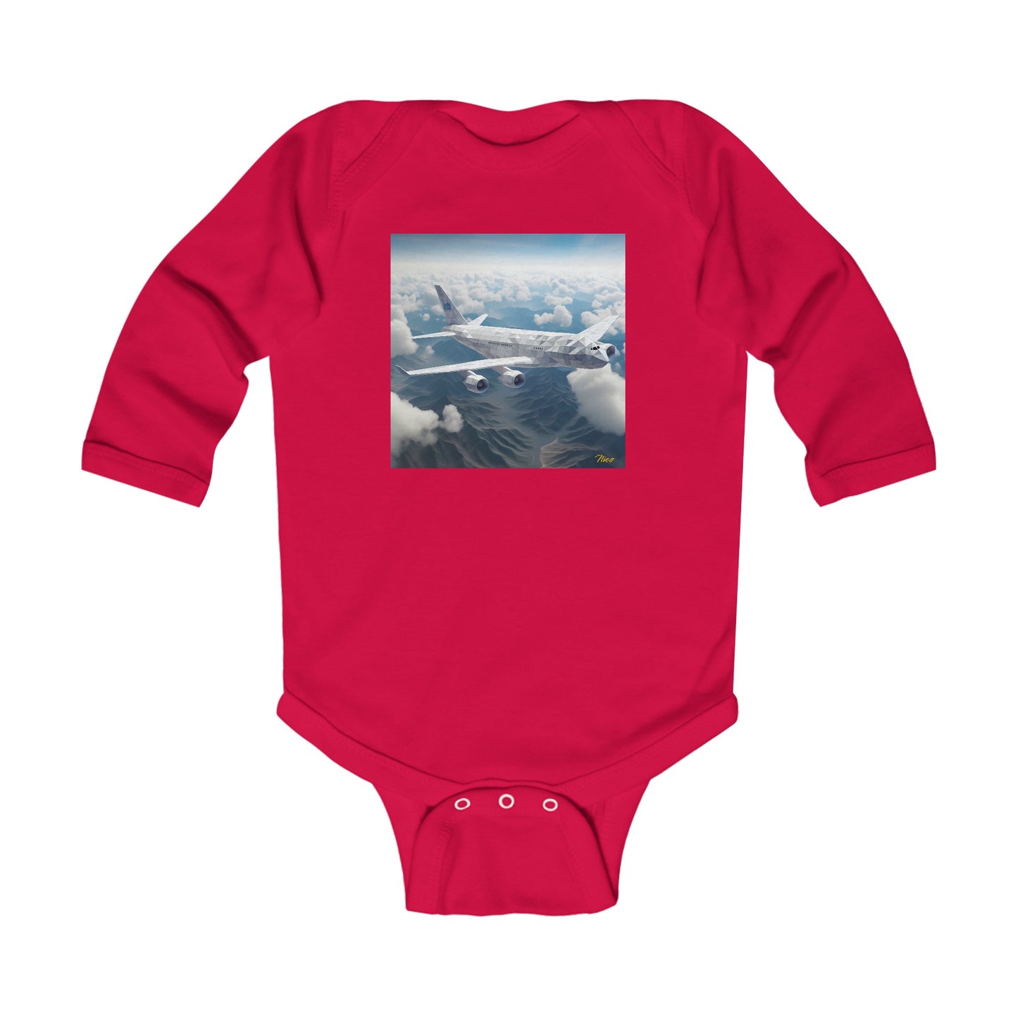 Frequent Flyer Miles Series Print #7 Infant Long Sleeve Bodysuit