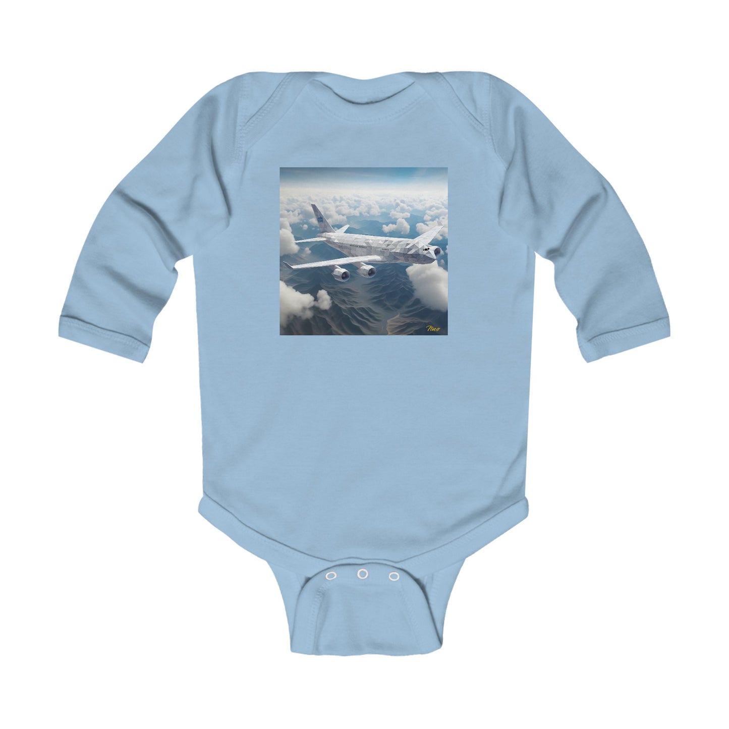 Frequent Flyer Miles Series Print #7 Infant Long Sleeve Bodysuit