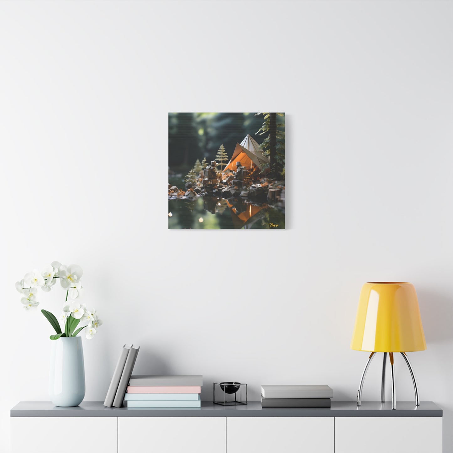 Relaxing By The Brook Series Print #10 - Streched Matte Canvas Print, 1.25" Thick