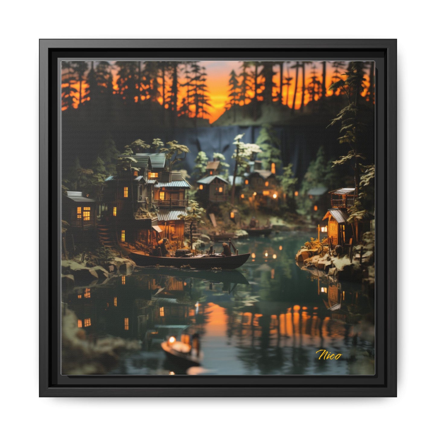 Born On A Bayou Series Print #2 - Black Framed Canvas Print