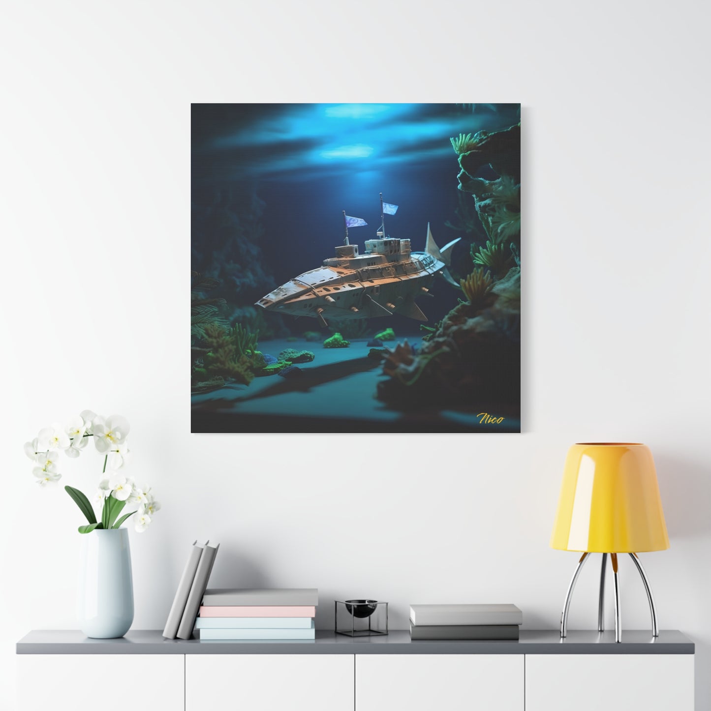 20,000 Leagues Under The Sea Series Print #3 - Streched Matte Canvas Print, 1.25" Thick