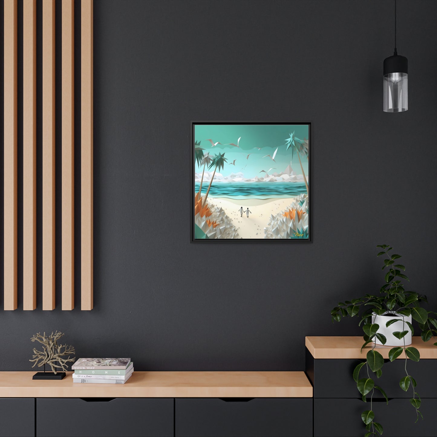 By The Seaside Series Print #9 - Black Framed Canvas Print