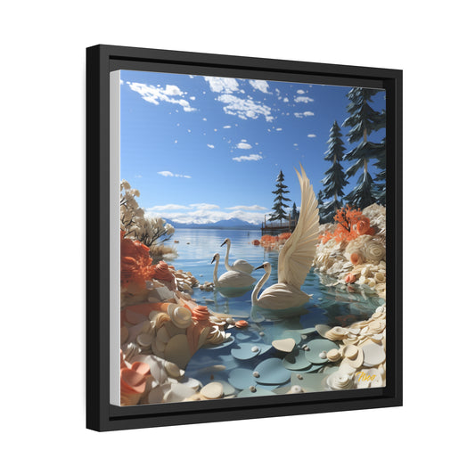 Mountain Lake Series Print #1 - Black Framed Canvas Print