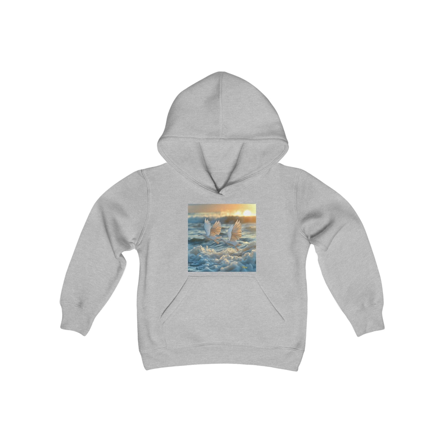 By The Seaside Series Print #5 Youth Heavy Blend Hooded Sweatshirt