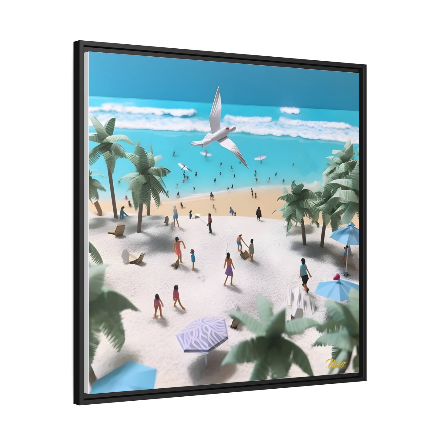 By The Seaside Series Print #5 - Black Framed Canvas Print