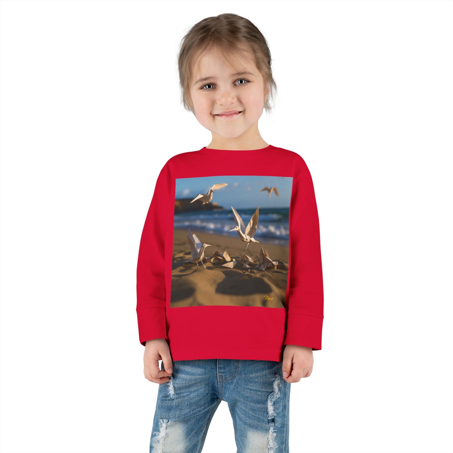 By The Seaside Series Print #7 Toddler Long Sleeve Tee