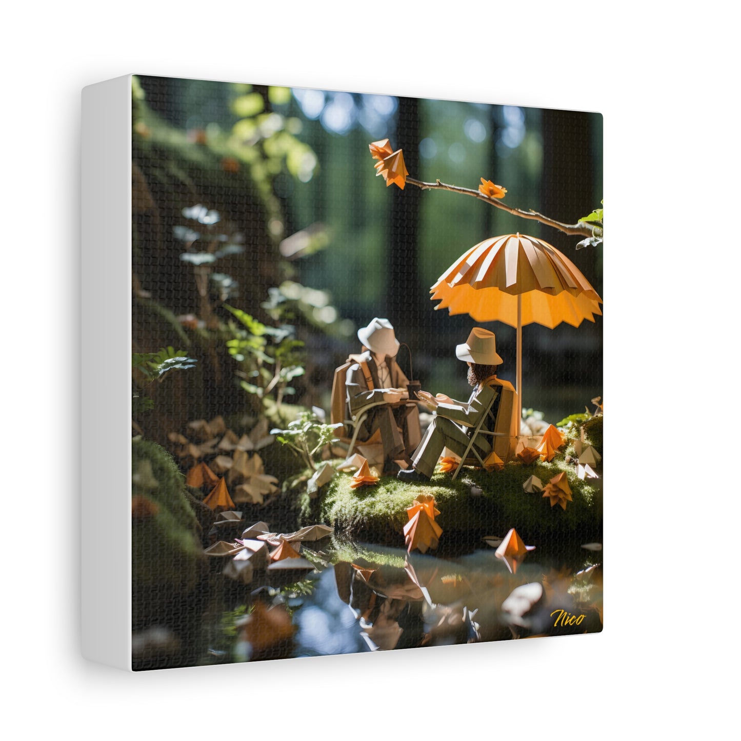 Relaxing By The Brook Series Print #2 - Streched Matte Canvas Print, 1.25" Thick