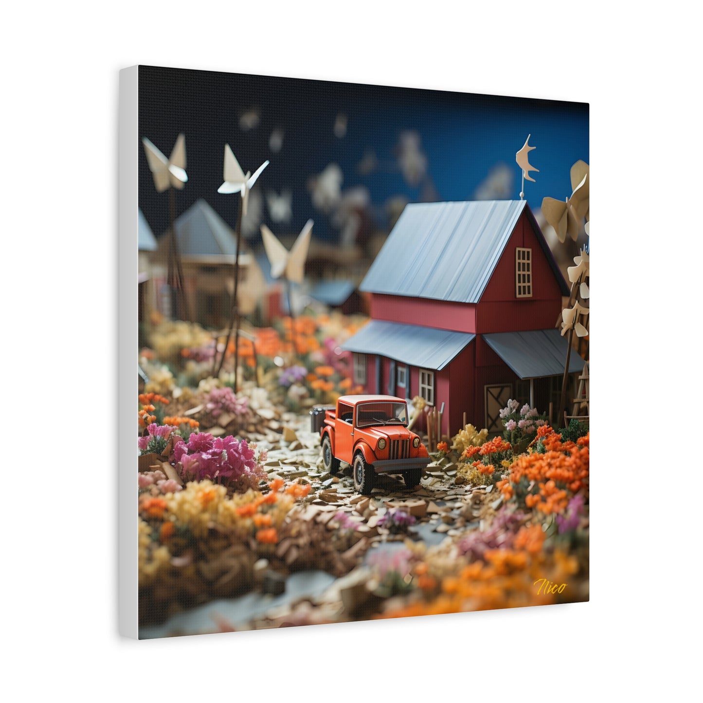 Meadow By The Farm Series Print #3 - Streched Matte Canvas Print, 1.25" Thick