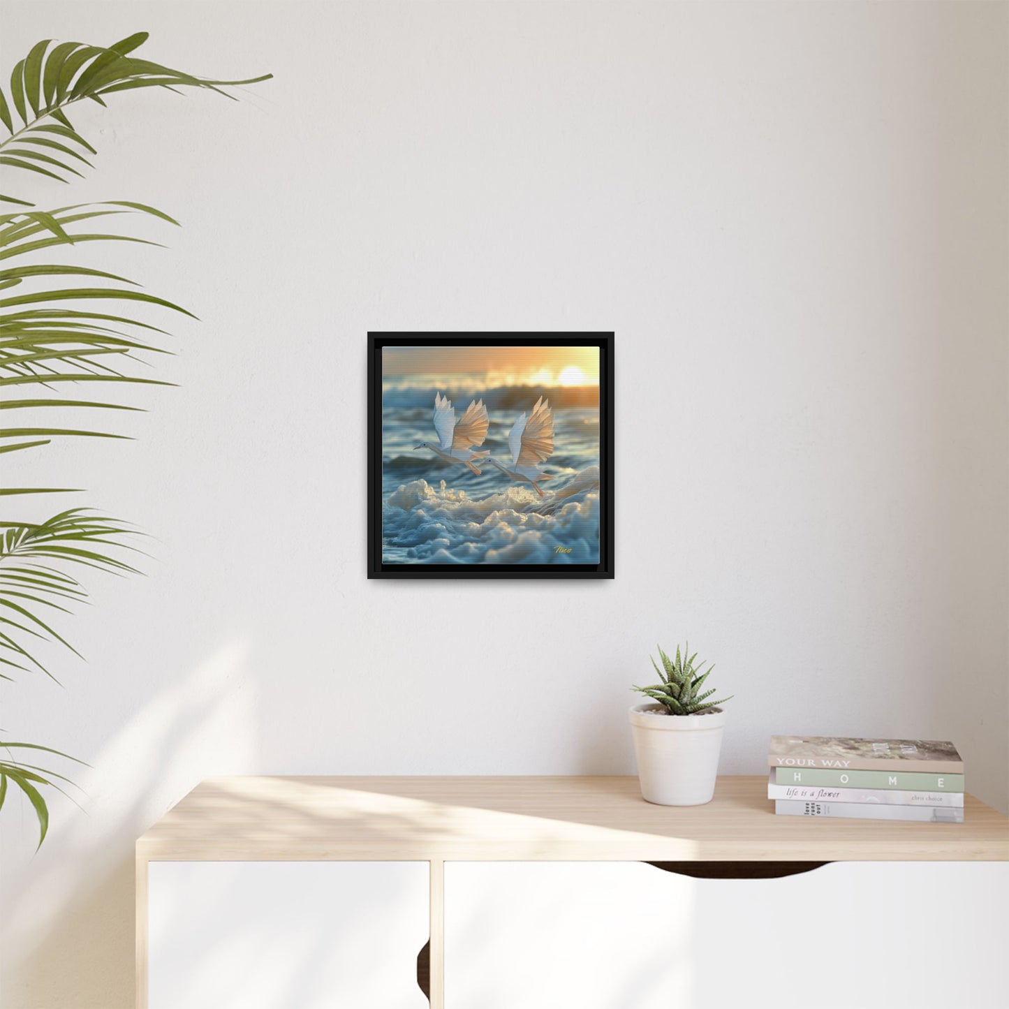 By The Seaside Series Print #5 - Black Framed Canvas Print