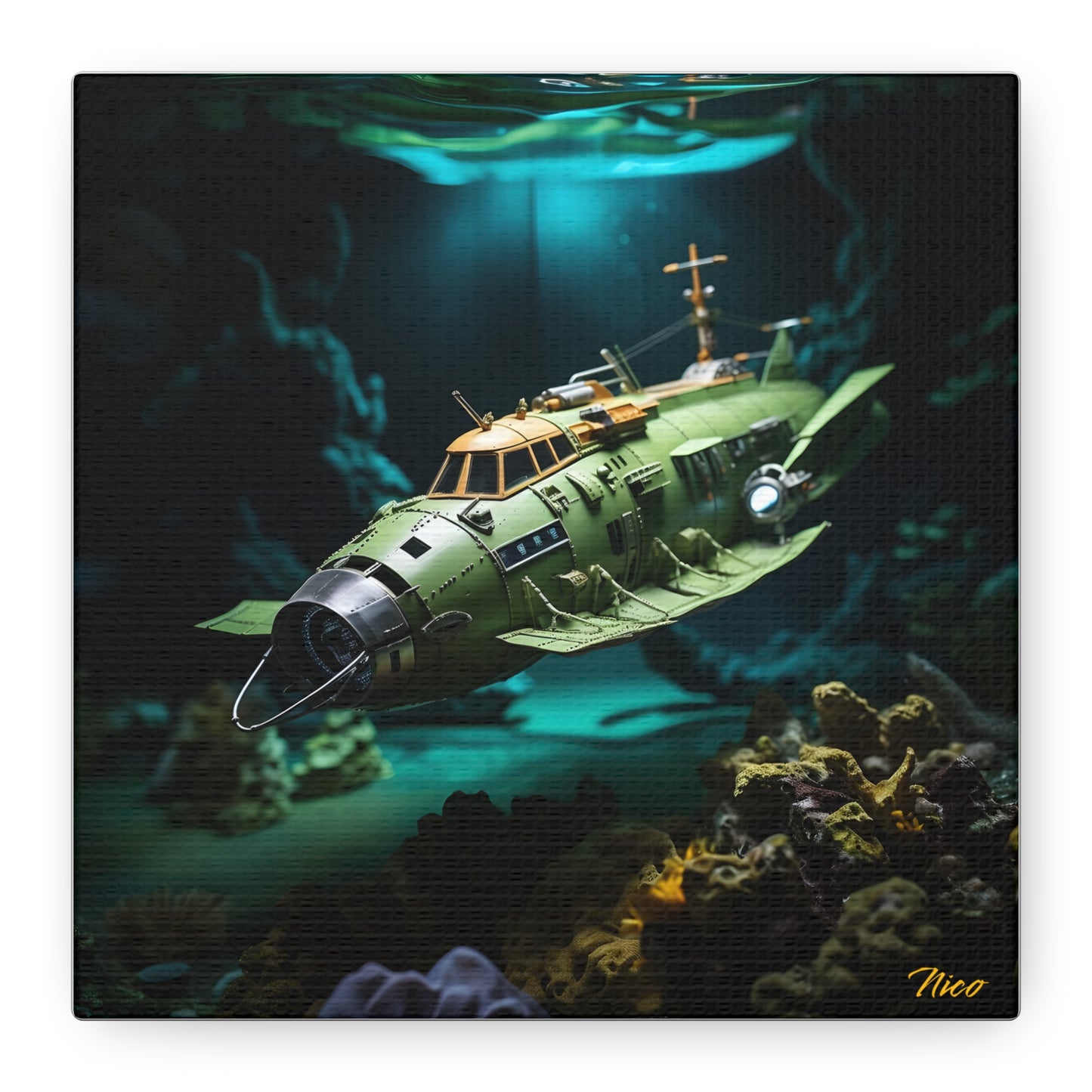 20,000 Leagues Under The Sea Series Print #10 - Streched Matte Canvas Print, 1.25" Thick