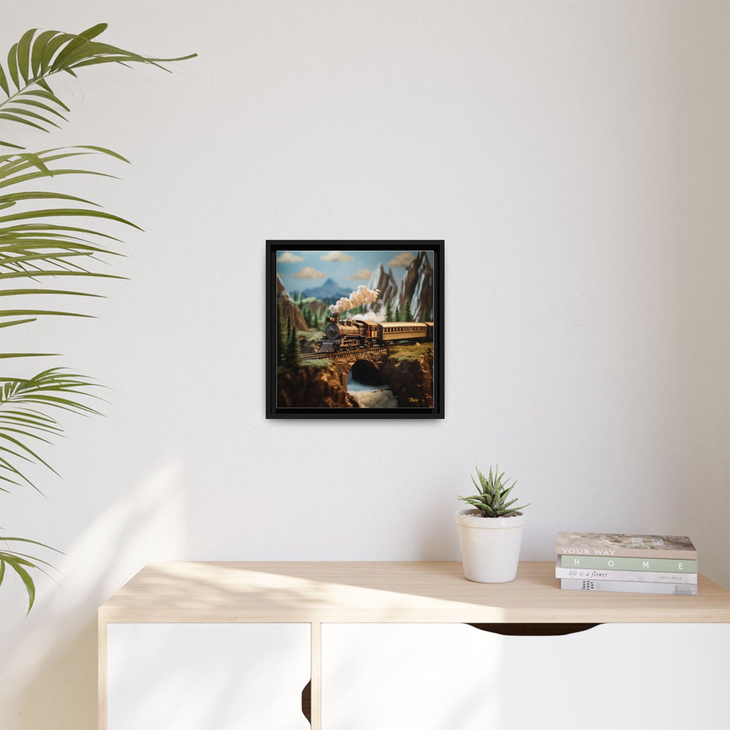 Black Framed Matte Canvas Print #5 - Featuring the Orient Express Series Print #5 by origami artist Nico