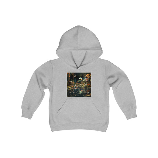 Born On A Bayou Series Print #6 Youth Heavy Blend Hooded Sweatshirt