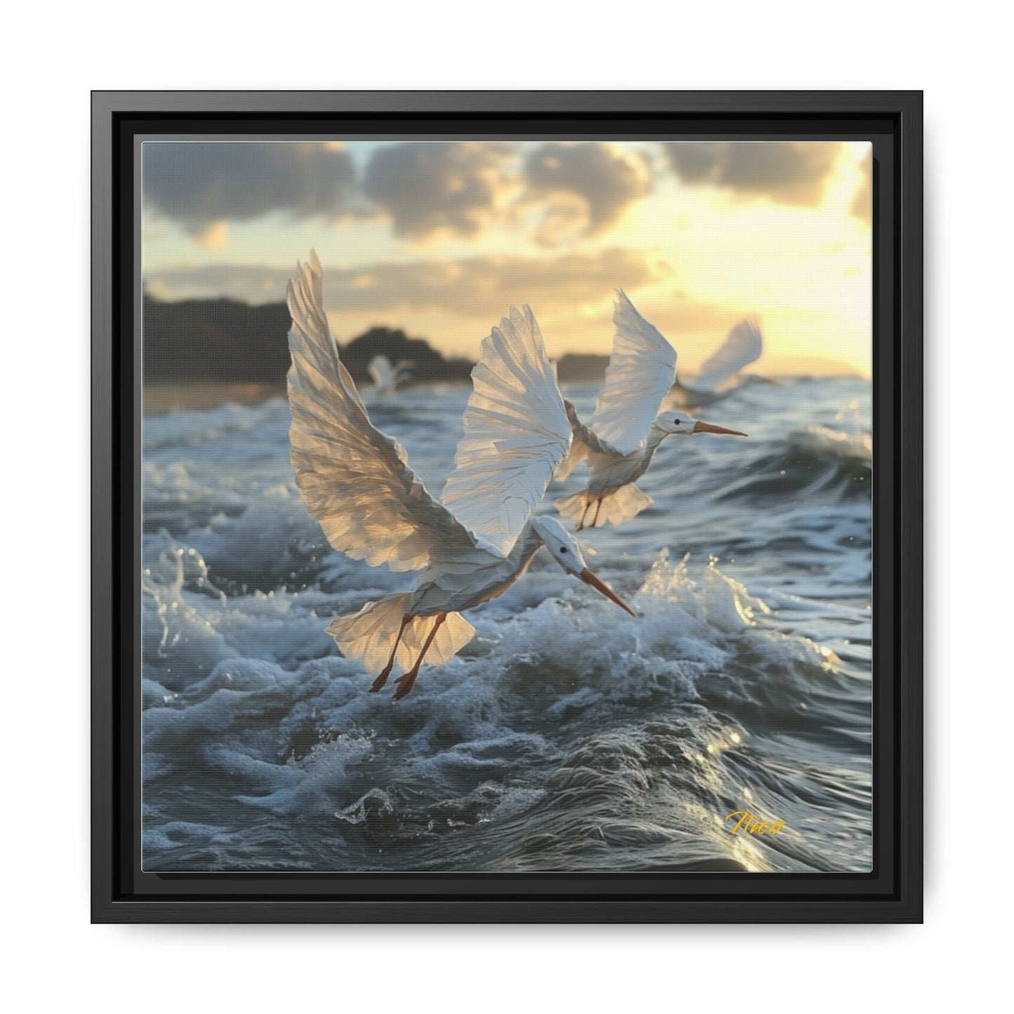 By The Seaside Series Print #10 - Black Framed Canvas Print