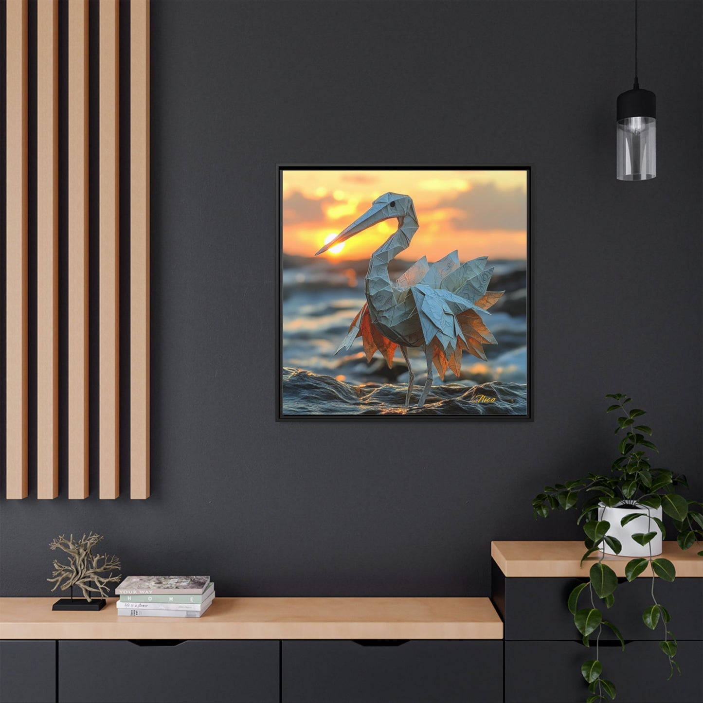 By The Seaside Series Print #1 - Black Framed Canvas Print