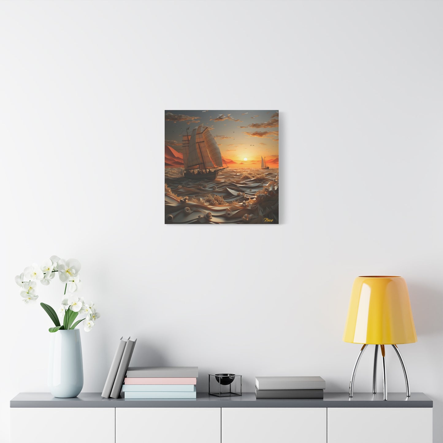 Into The Sunset Series Print #5 - Streched Matte Canvas Print, 1.25" Thick