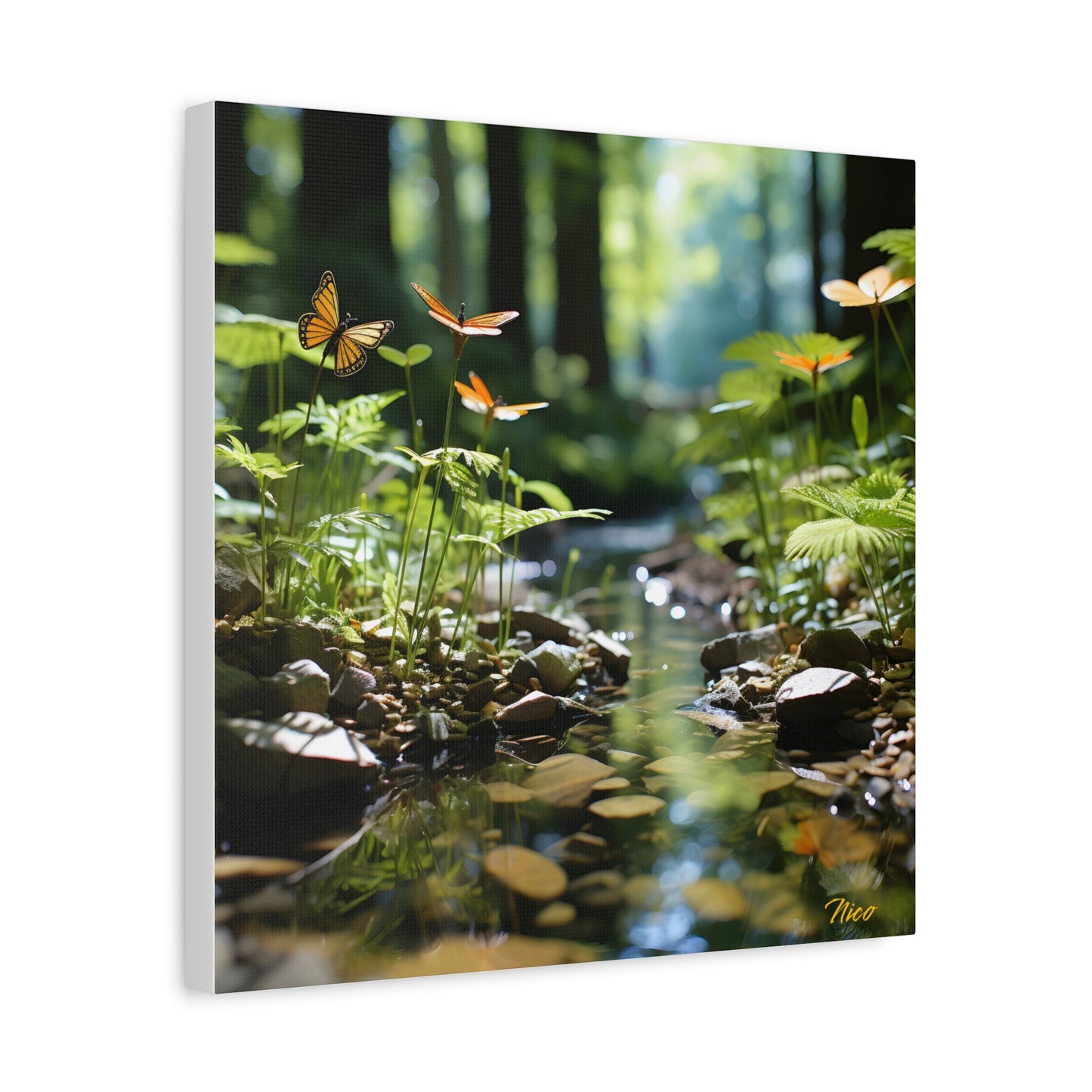 Relaxing By The Brook Series Print #9 - Streched Matte Canvas Print, 1.25" Thick