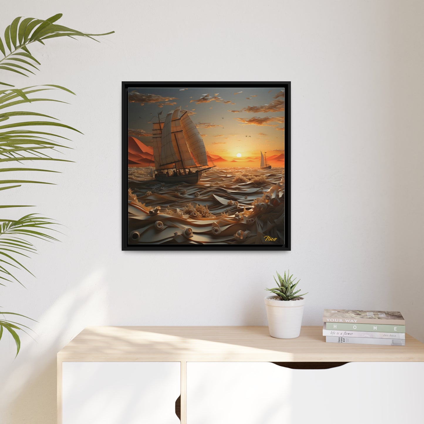 Into The Sunset Series Print #5 - Black Framed Canvas Print