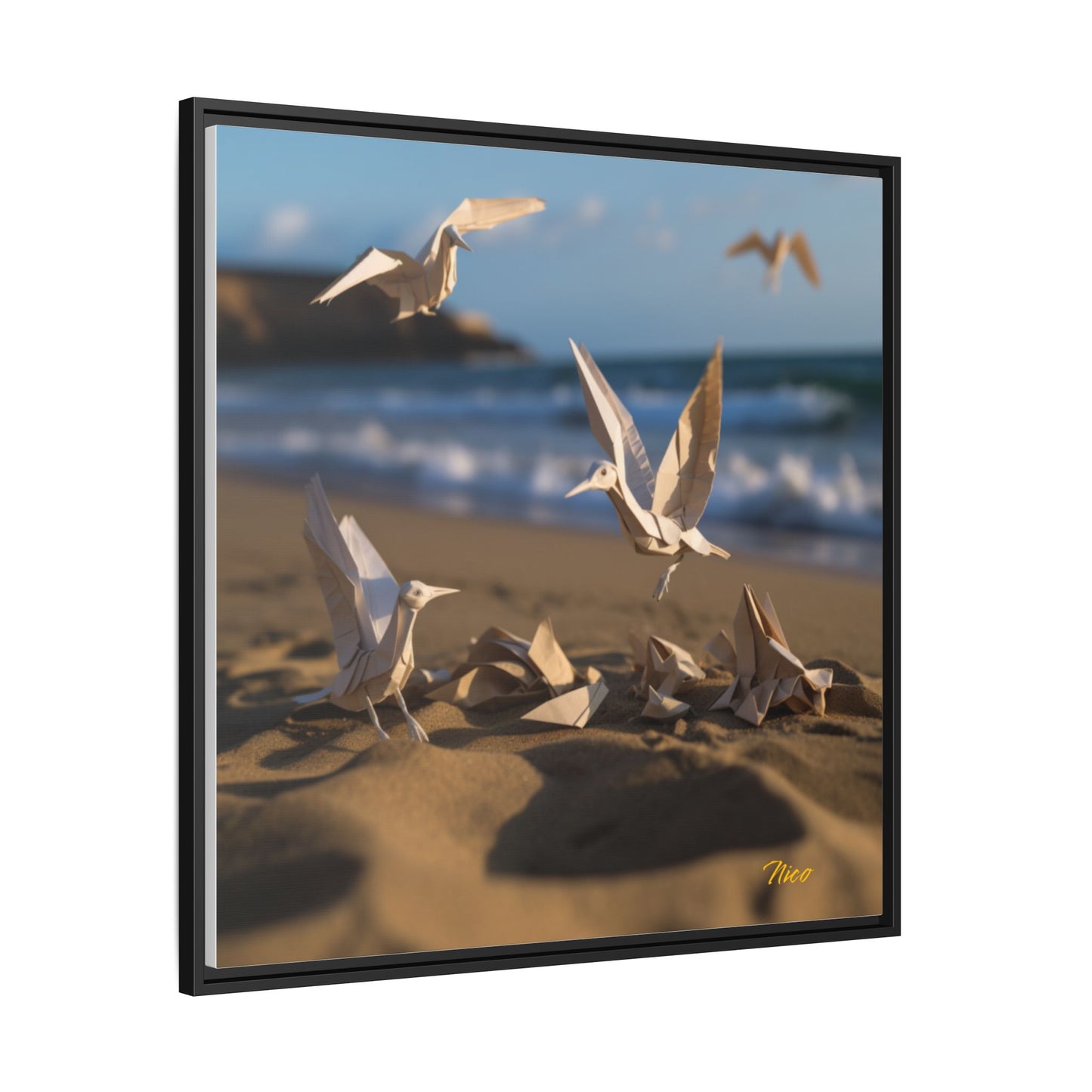 By The Seaside Series Print #7 - Black Framed Canvas Print