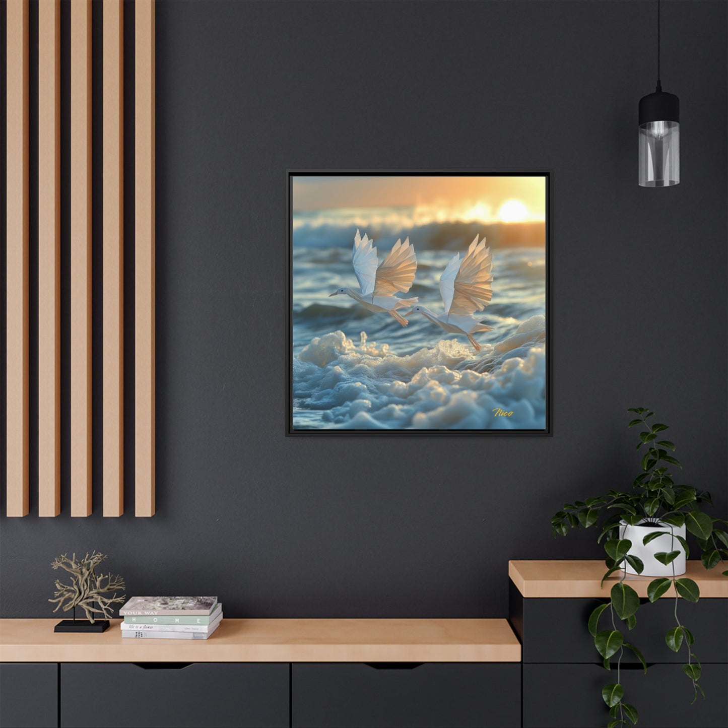 By The Seaside Series Print #5 - Black Framed Canvas Print