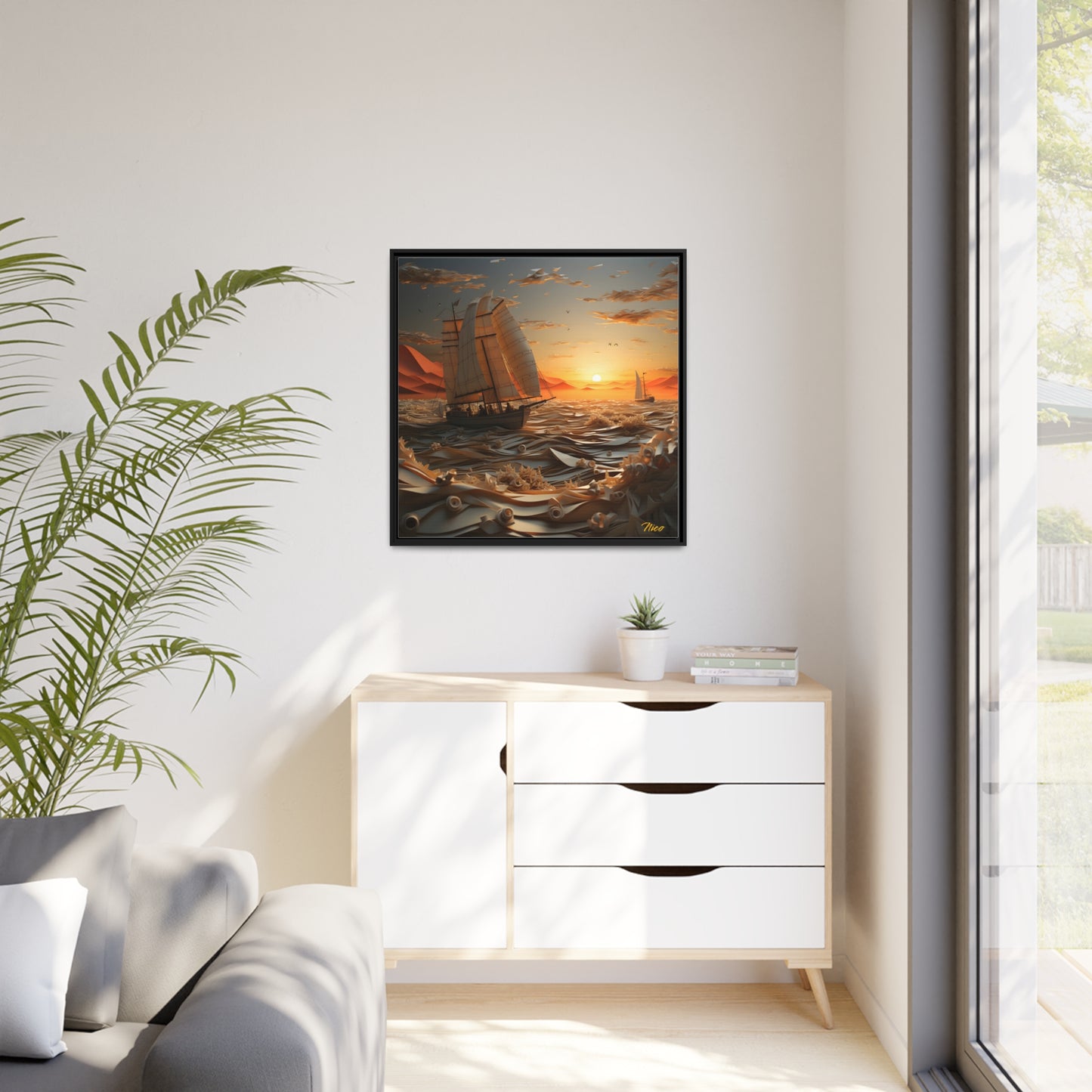 Into The Sunset Series Print #5 - Black Framed Canvas Print