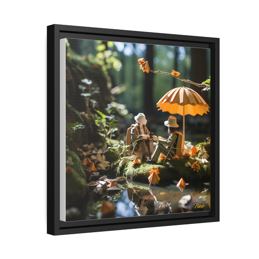 Relaxing By The Brook Series Print #2 - Black Framed Canvas Print