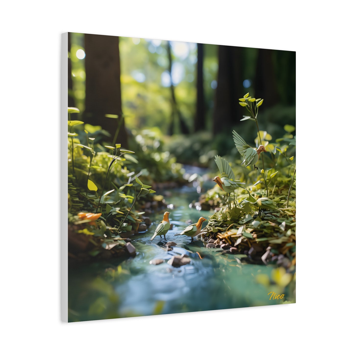 Relaxing By The Brook Series Print #8 - Streched Matte Canvas Print, 1.25" Thick