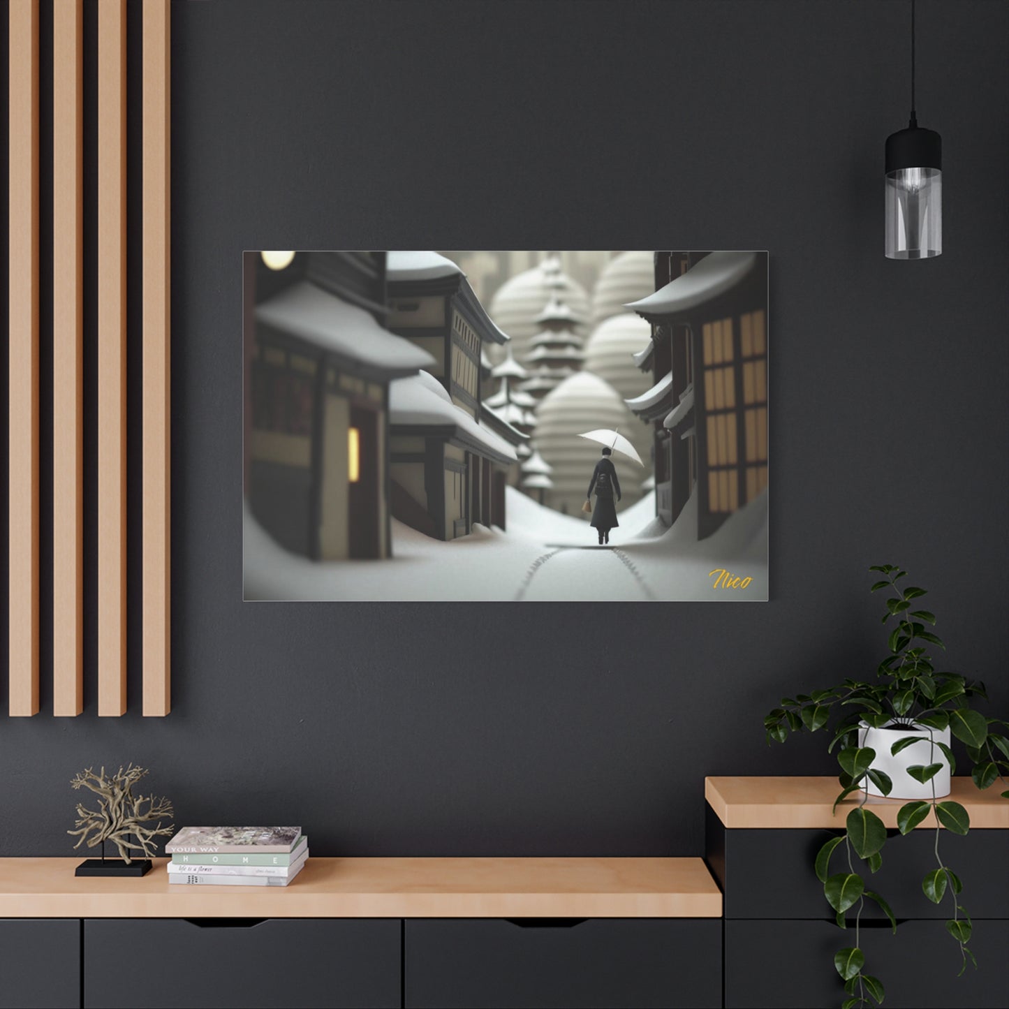 Asian Snow Series Print #4 - Streched Matte Extended Canvas Print, 1.25" Thick