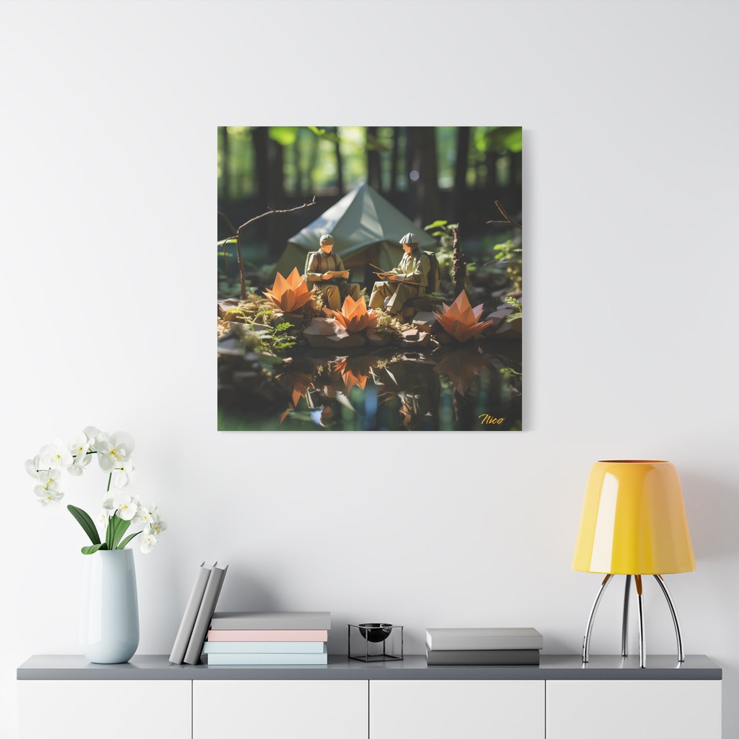 Relaxing By The Brook Series Print #7 - Streched Matte Canvas Print, 1.25" Thick