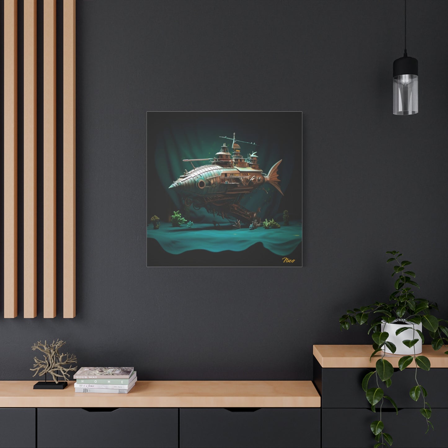 20,000 Leagues Under The Sea Series Print #2 - Streched Matte Canvas Print, 1.25" Thick