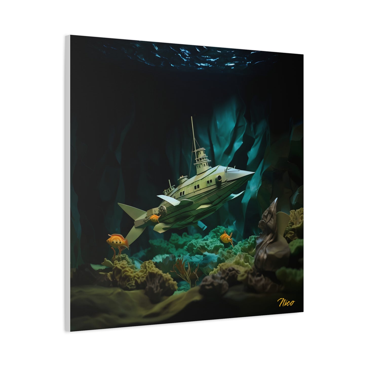 20,000 Leagues Under The Sea Series Print #8 - Streched Matte Canvas Print, 1.25" Thick