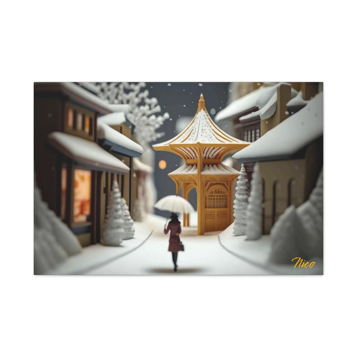 Asian Snow Series Print #5 - Streched Matte Extended Canvas Print, 1.25" Thick