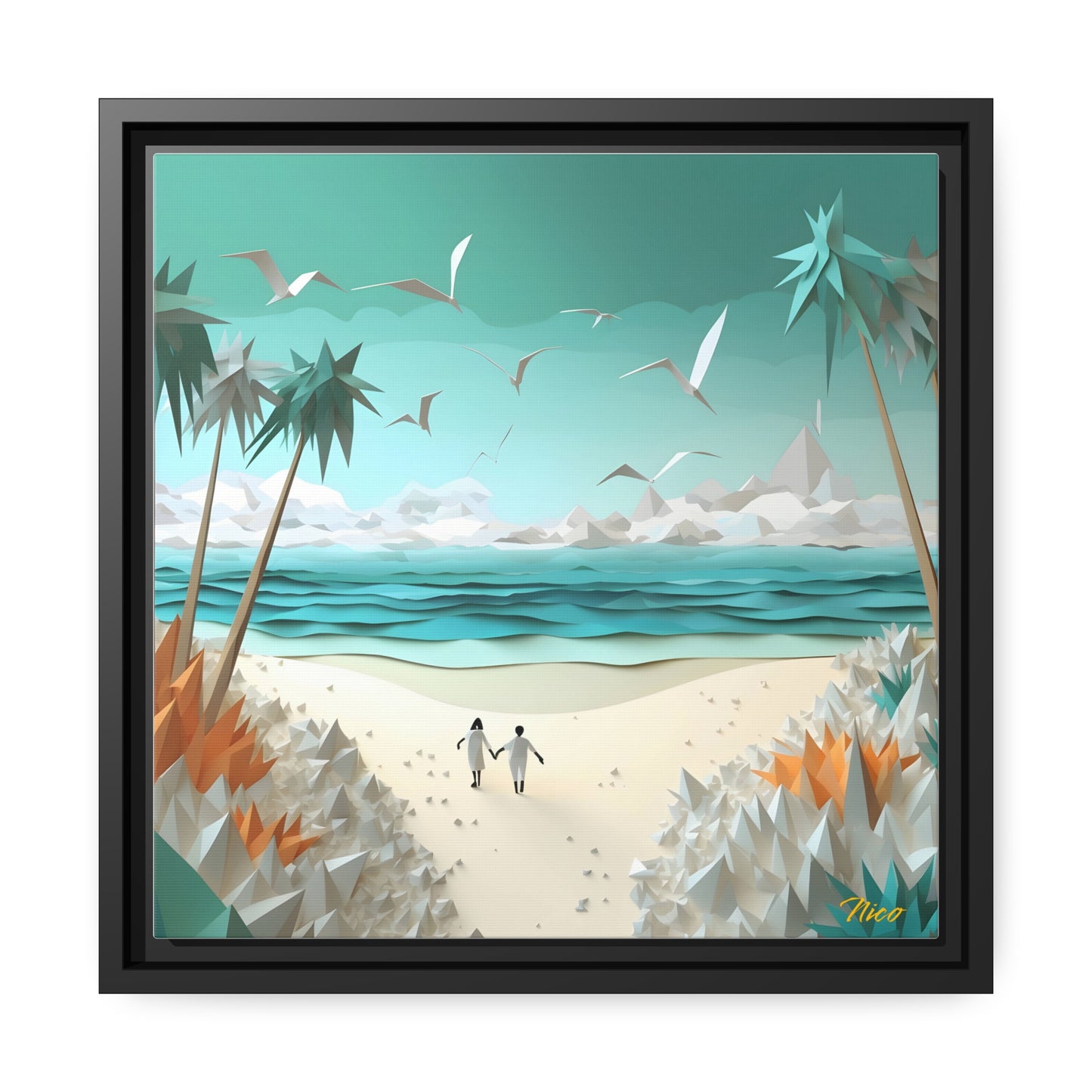 By The Seaside Series Print #9 - Black Framed Canvas Print