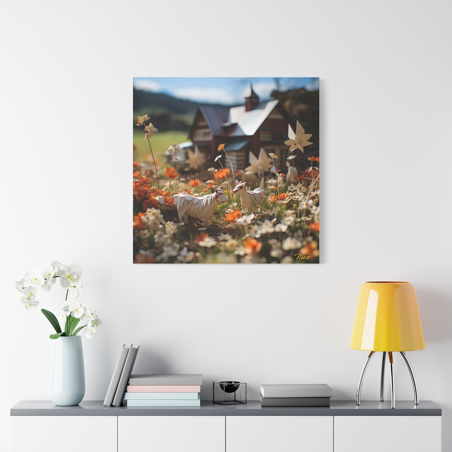 Meadow By The Farm Series Print #10 - Streched Matte Canvas Print, 1.25" Thick