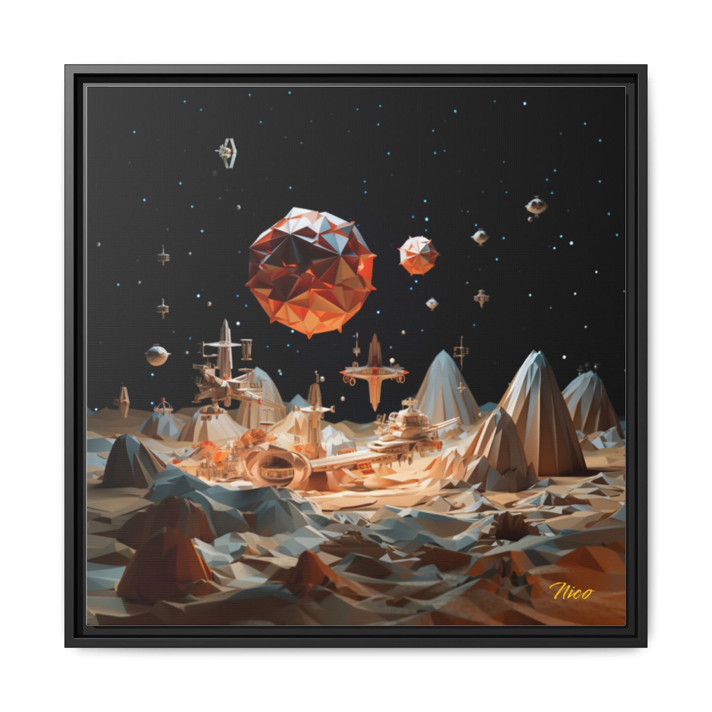 Elons' Dream Series Print #7 - Black Framed Canvas Print