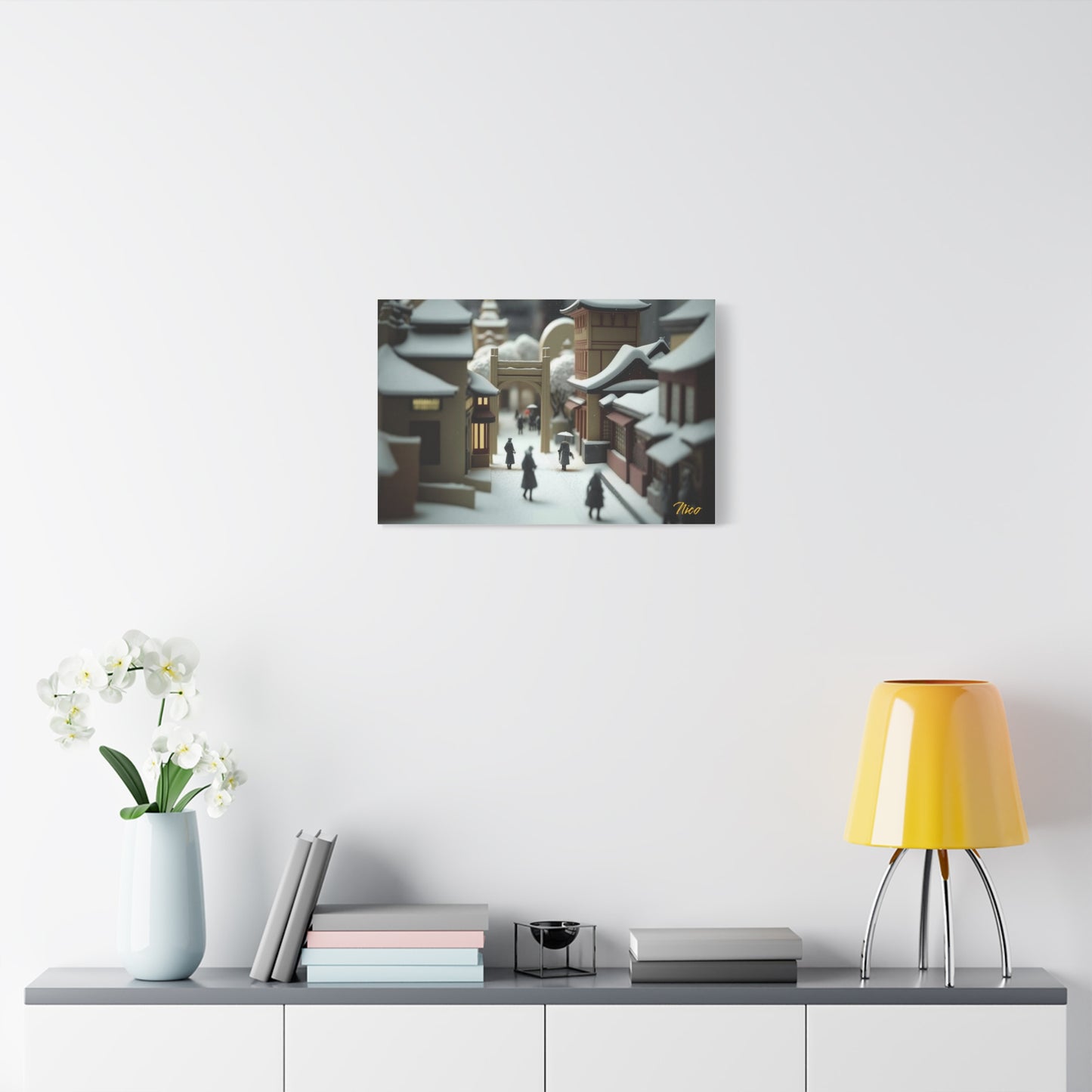 Asian Snow Series Print #9 - Streched Matte Extended Canvas Print, 1.25" Thick